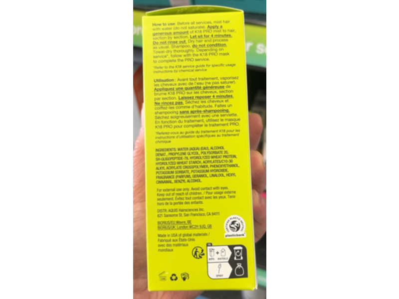 K18 Biomimetic Hairscience Professional Molecular Repair Hair Mist, 5 fl oz/150 mL