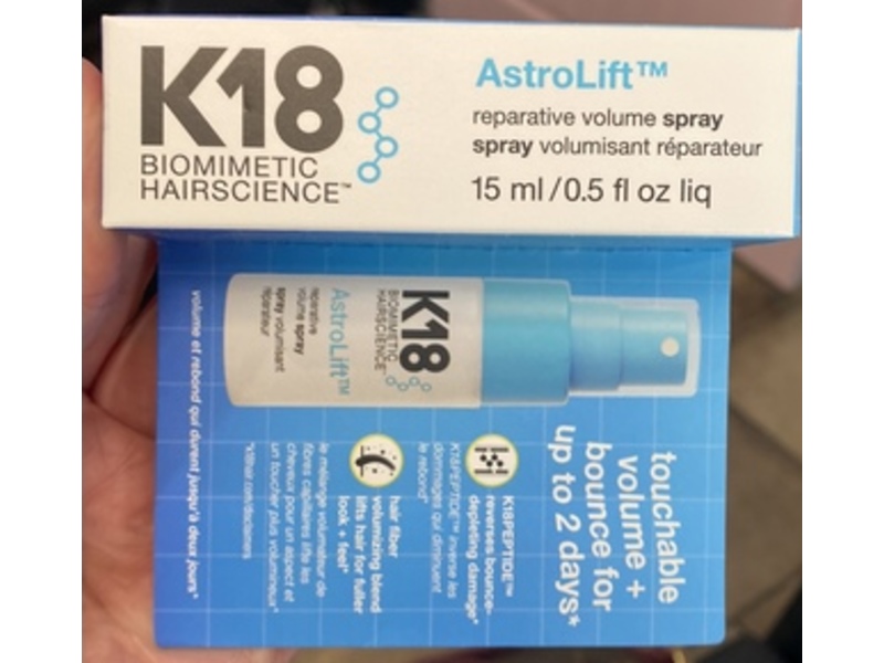 K18 Biomimetic Haircare Reparative Volume Spray, 0.5 fl oz/15 mL