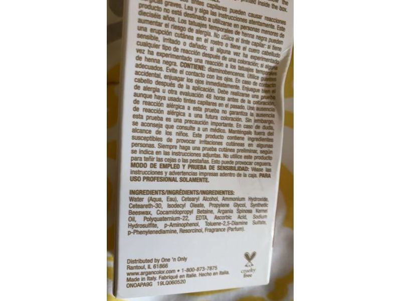 One 'N Only Argan Oil Permanent Color Cream, 9G Very Light Golden Blonde, 3 fl oz/90 mL