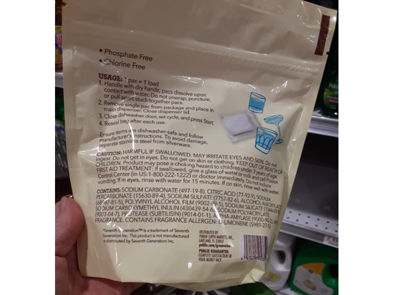 Publix Greenwise Automatic Dishwashing Single Use Pac, Lemon Scented, 9.5 oz/270 g, 18 Count