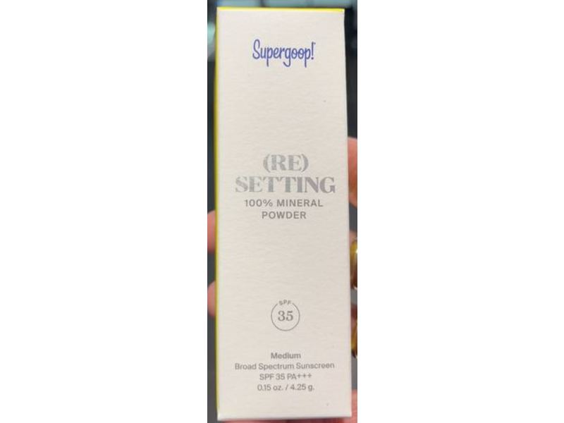 Supergoop! (Re) Setting 100% Mineral Sunscreen Powder, SPF 35 PA+++, Medium, 0.15 oz/4.25 g