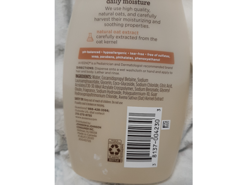 Aveeno Baby Daily Moisture Wash & Shampoo, 12 fl oz/354 mL