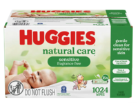 Huggies Natural Care Sensitive Baby Wipes, 1024 Count - Image 2