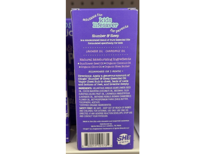 Oilogic Slumber & Sleep Vapor Chest Rub, Essential Oil, 0.42 oz/12 g