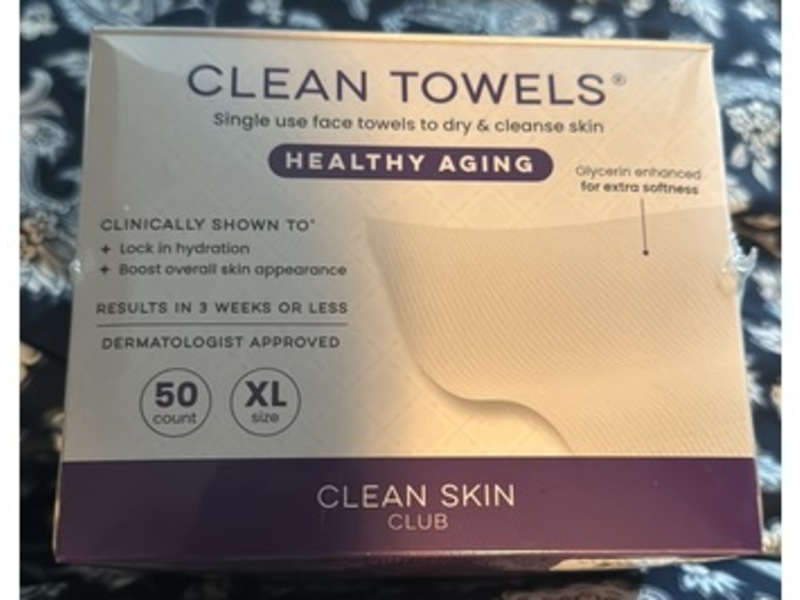 Clean Skin Club Clean Towels, Healthy Aging, 50 Count
