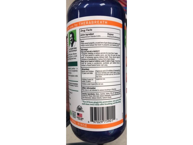 TheraBreath Healthy Gums Oral Rinse, Clean Mint, 33.8 fl oz / 1 L