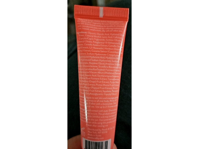 Peach & Lily Body KP Bump Boss Microderm Body Scrub, 10% AHA + PHA, 1.02 oz/29 g