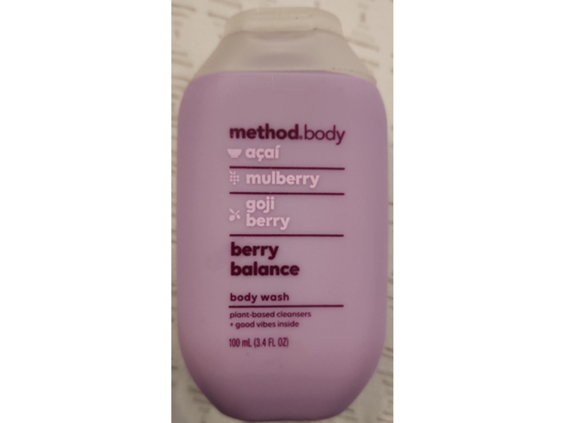 Method.body Body Wash, Berry Balance, 3.4 fl oz/100 mL