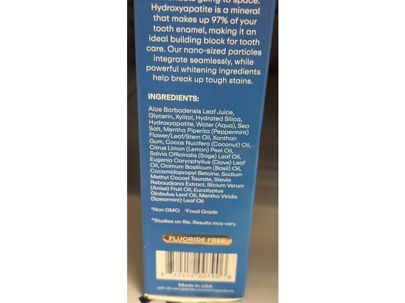 Lumineux Performance Whitening Toothpaste, 10% Nano‑Hydroxyapatite, 3.75 oz /106 g