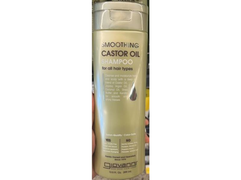 Giovanni Smoothing Castor Oil Shampoo, Color Safe, 13.5 fl oz/399 mL