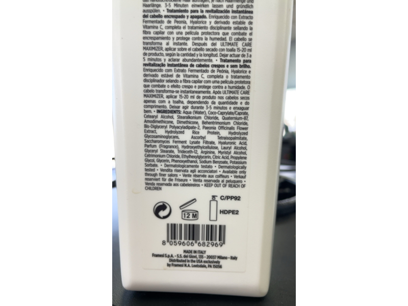 Framesi Morphosis Ultimate Care Treatment, Step 3, 33.8 fl oz/1000 mL