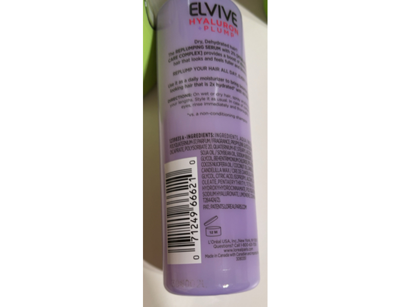 L'Oreal Paris Elvive Hyaluron + Plump Repluming Serum, 4.4 fl oz/130 mL