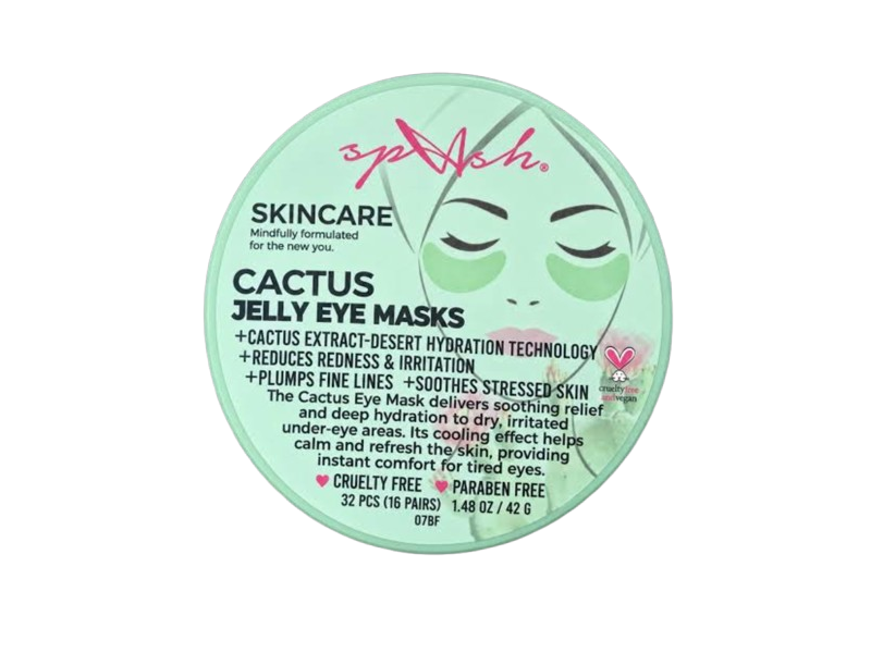 LA Splash Skincare Jelly Eye Masks, Cactus, 1.48 oz/42 g, 16 Pairs