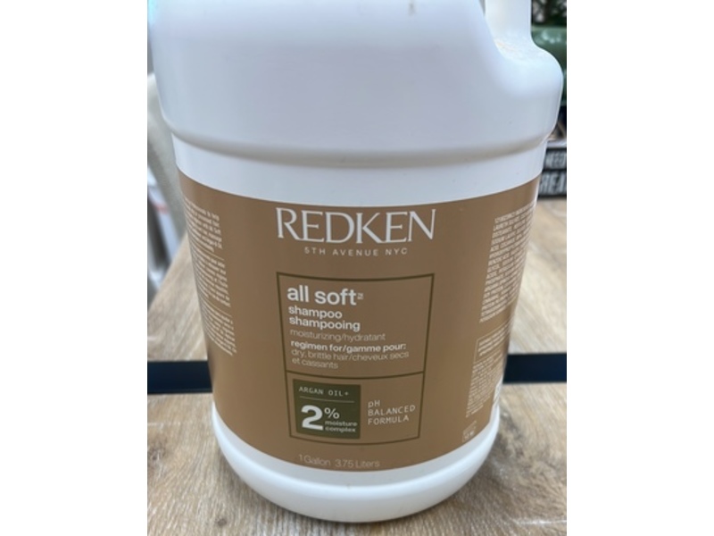 Redken All Soft Moisturizing Shampoo, Argan Oil+, 3.75 L