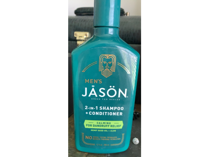 Jason Men's 2-In-1 Shampoo + Conditioner, Hemp Seed Oil + Aloe, 12 fl oz/355 mL