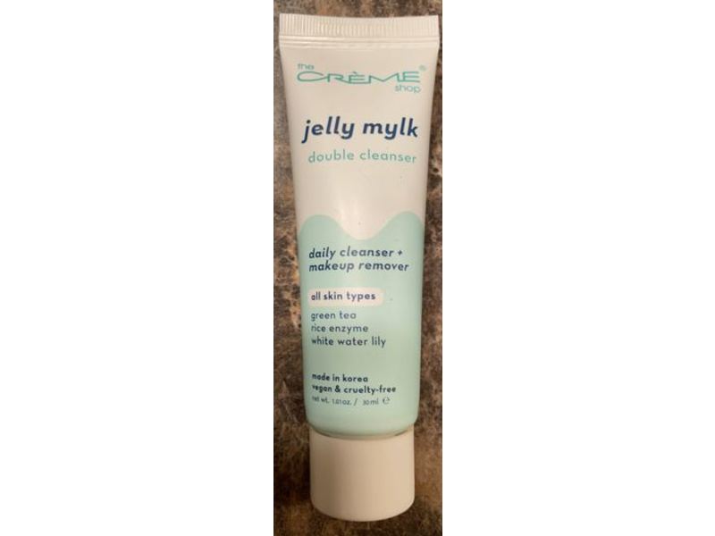 The Creme Shop Jelly Mylk Double Cleanser, Green Tea Rice Enzyme White Water Lily, 1.01 oz/30 mL