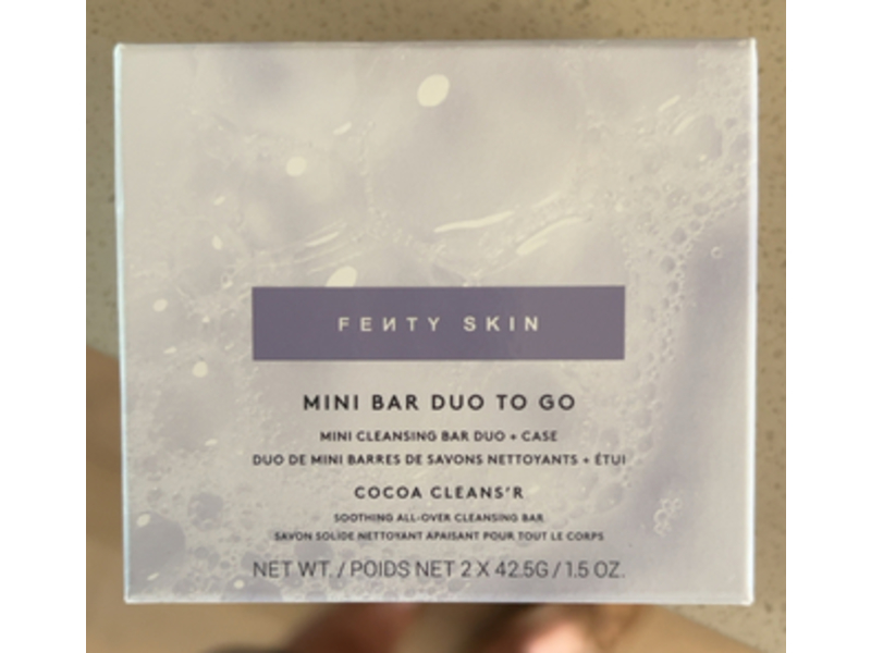Fenty Skin Mini Cleansing Bar Duo + Case, Cocoa Cleans'r, 1.5 oz/42.5 g, 2 Count