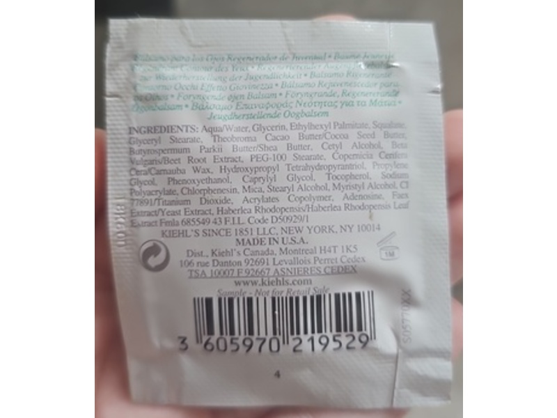 Kiehl's Since 1851 Rosa Arctica Eye Youth Regenerating Eye Balm, 0.05 fl oz/1.5t mL