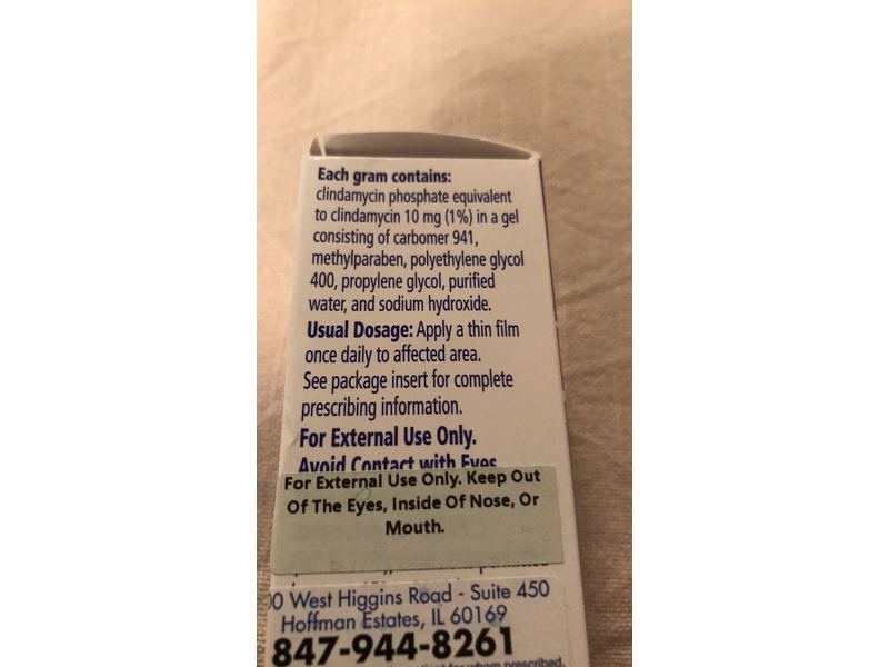 Clindagel (clindamycin phosphate) Topical Gel 1%, 75 ml Ortho Dermatologics (RX)