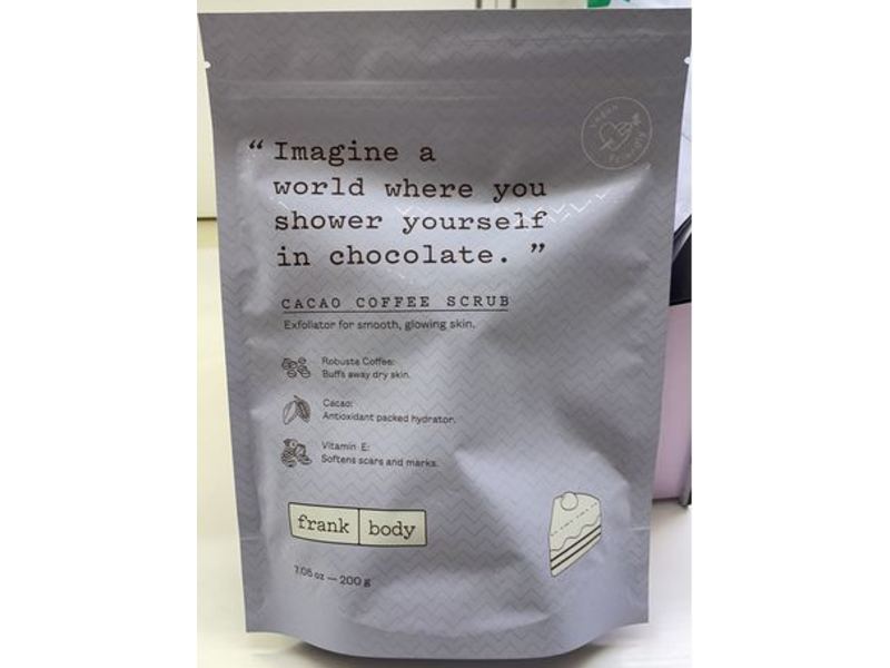 Frank Body Imagine A World Where You Shower Yourself In Chocolate Scrub, Cacao Coffee, 7.05 oz/200 g