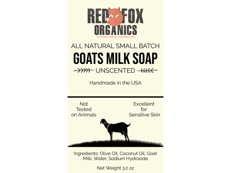 Red Fox Organics All Natural Goat Milk Soap, 3.2 oz/91 g