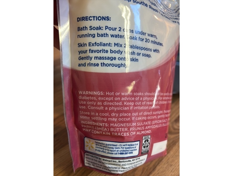 Equate Epsom Salt Magnesium Salt, Shea Butter & Almond Oil, 48 oz/1.36 kg