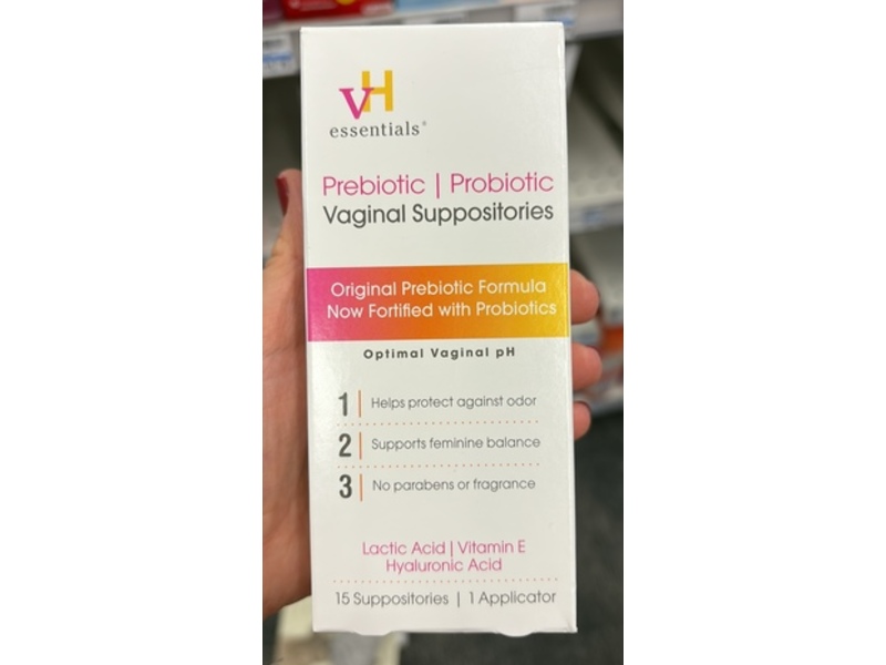 Vh Essentials Prebiotic Vaginal Suppositories , 15 Count