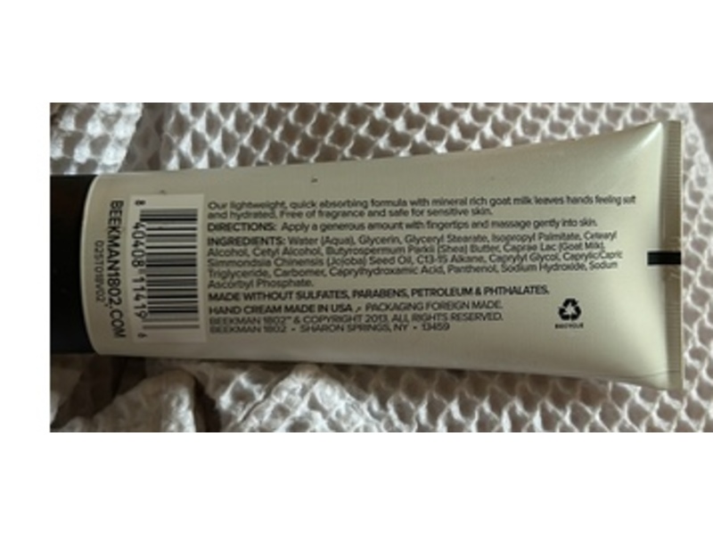 Beekman 1802 Goat Milk Hand Cream, 3.4 oz/100 mL