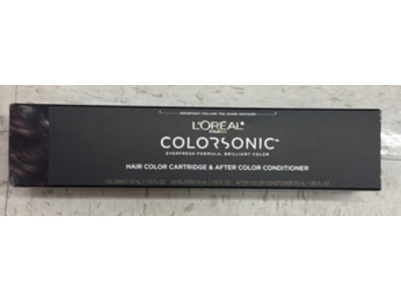L'Oreal Paris Colorsonic Hair Color Cartridge & After Color Conditioner Kit, 3 Darkest Natural Brown