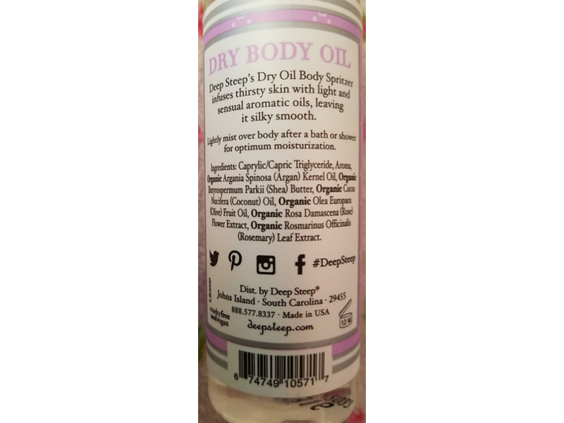 Deep Steep Dry Body Oil, Lilac Blossom, 4 fl oz/118 mL