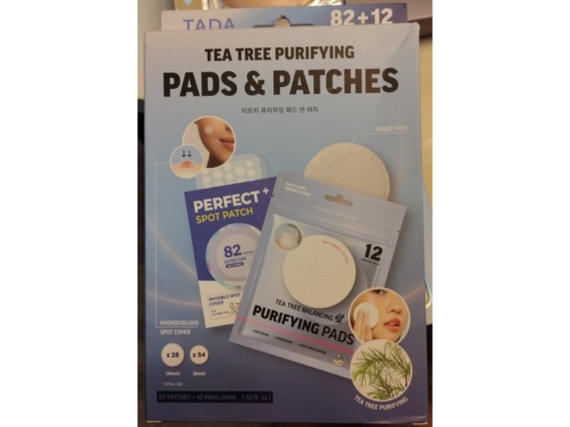 Tada Beauty Purifying Pads & Patches, Tea Tree, 1.52 fl oz/45 mL
