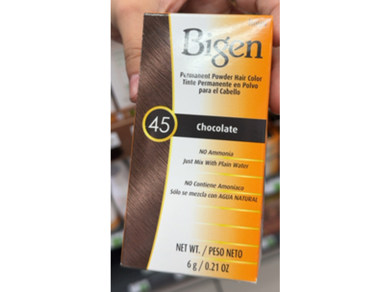 Bigen Permanent Powder Hair Color, 45 Chocolate, 0.21 oz/6 g