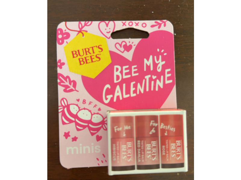 Burt's Bees Mini Bee My Galentine Lip Balm, Hibiscus + Red Dahlia & Rose, 0.049 oz/1.38 g, Pack Of 3