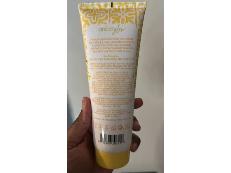 Amber Glow Hand & Body Lotion, Sweet Lemon, 7.98 fl oz/236 mL