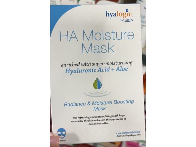 Hyalogic Ha Moisture Mask, Hyaluronic Acid + Aloe, 0.34 oz