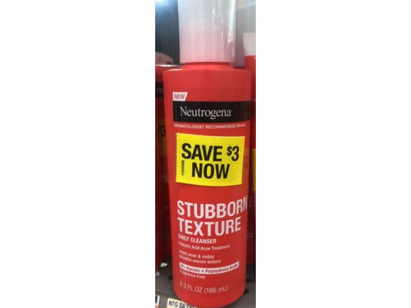 Neutrogena Stubborn Texture Daily Cleanser, 6.3 fl oz/186 mL