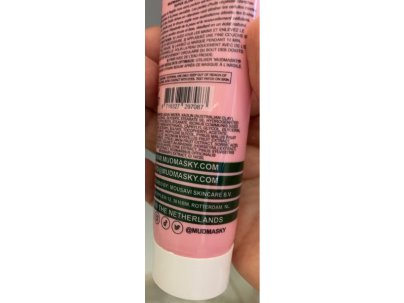 Mudmusky Pearl Polish Superglow Pink Clay Mask, 2.0 fl oz/60 mL