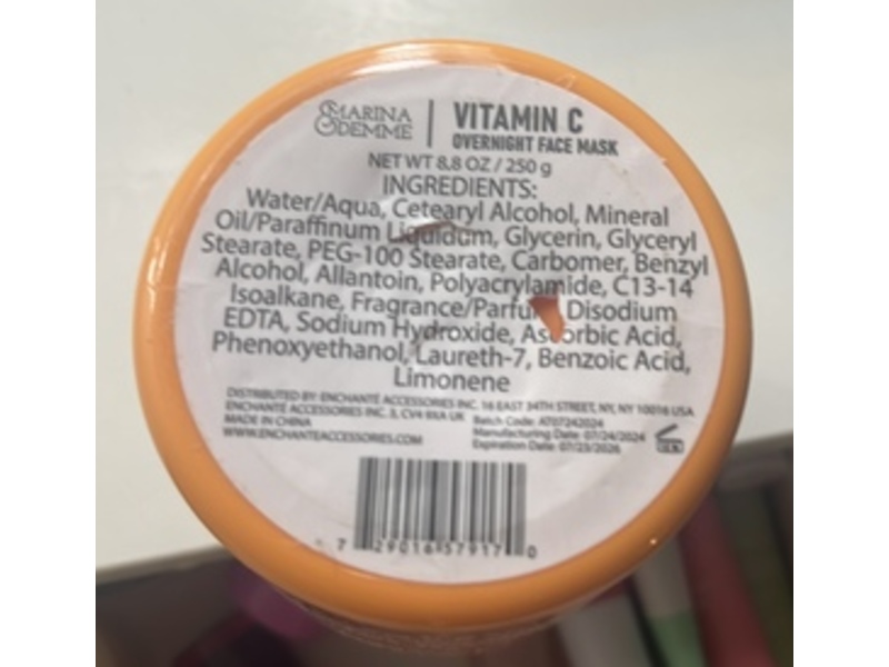 Marina Demme Rejuvenating Overnight Face Mask, Vitamin C, 8.8 oz/250 g