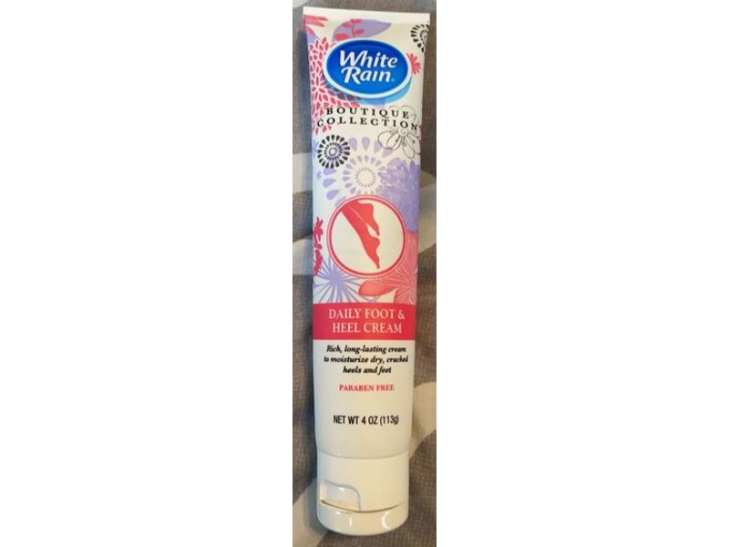 White Rain Boutique Collection Daily Foot & Heel Cream, Paraben Free, 4 oz/113 g