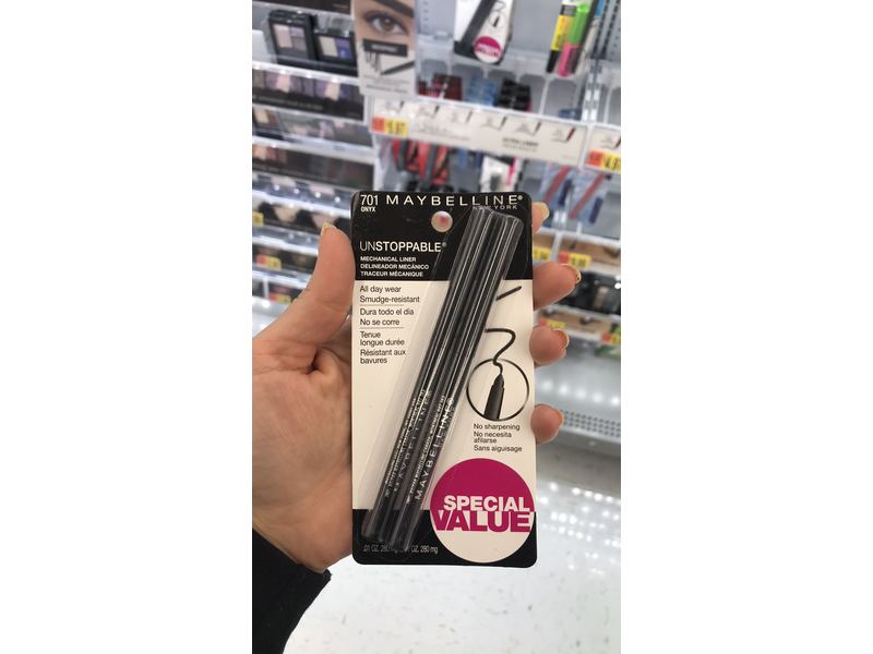 Maybelline New York Unstoppable Mechanical Eyeliner, 701 Onyx, 0.01 oz