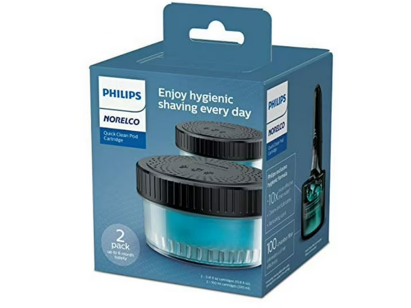 Norelco Philips Quick Clean Pod Cartridge, 10.8 fl oz/320 mL, Pack Of 2