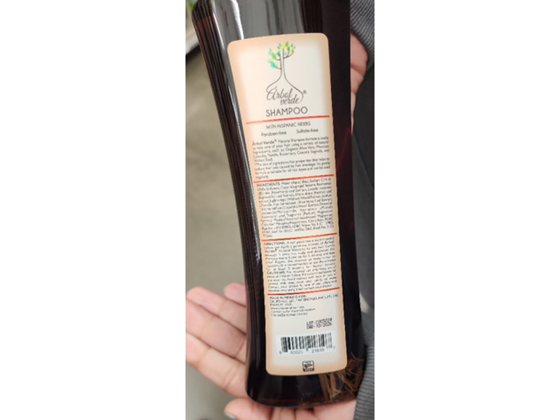 Arbol Verde Shampoo, Hispanic Herbs, 16.9 fl oz/500 mL