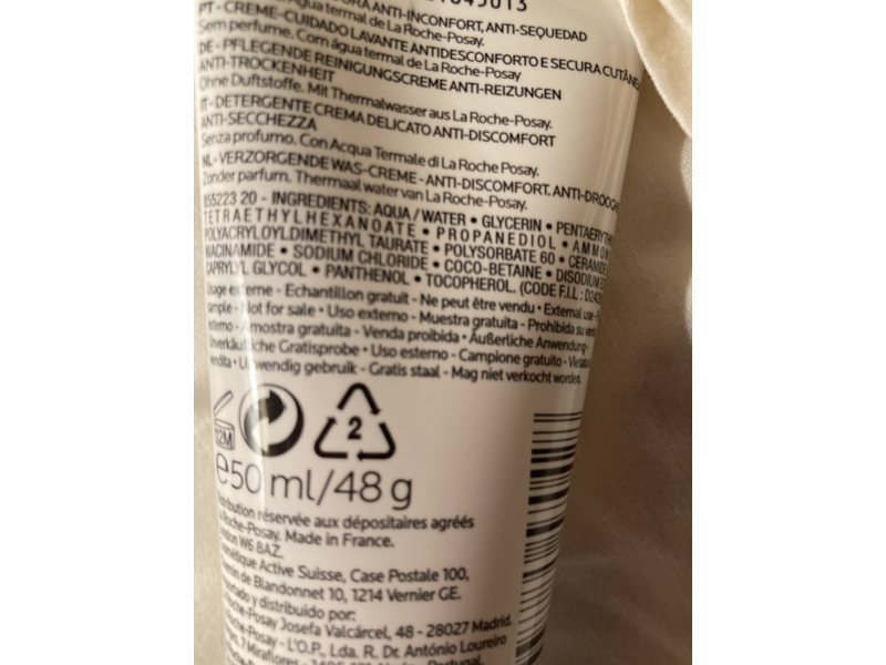 La Roche-Posay Toleraine Caring Wash, 50 mL/48 g