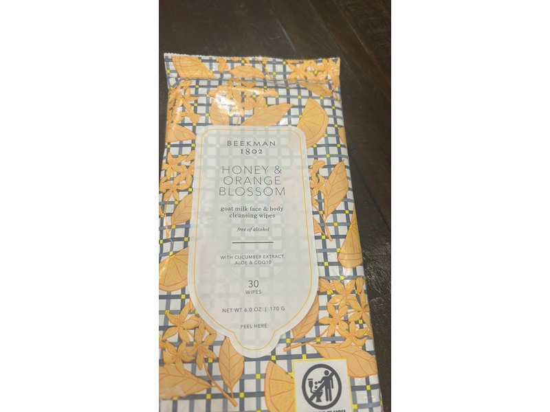 Beekman 1802 Facial Cleansing Wipes, Honey & Orange Blossom, 30 Count
