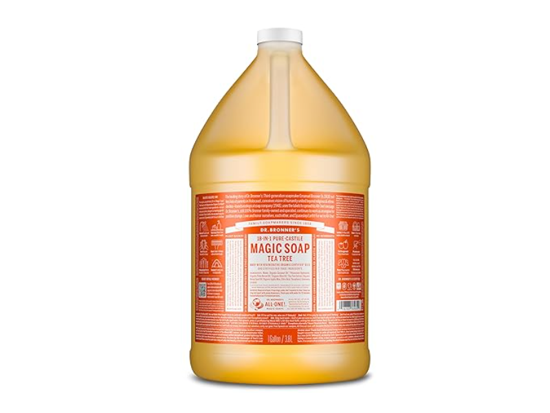 Dr. Bronner's 18-in-1 Pure-Castile Magic Soap, Tea Tree, 3.8 L