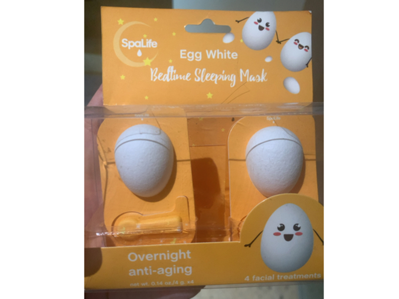 Spalife Bedtime Sleeping Mask, Egg White, 0.14 oz/4 g, 4 Count