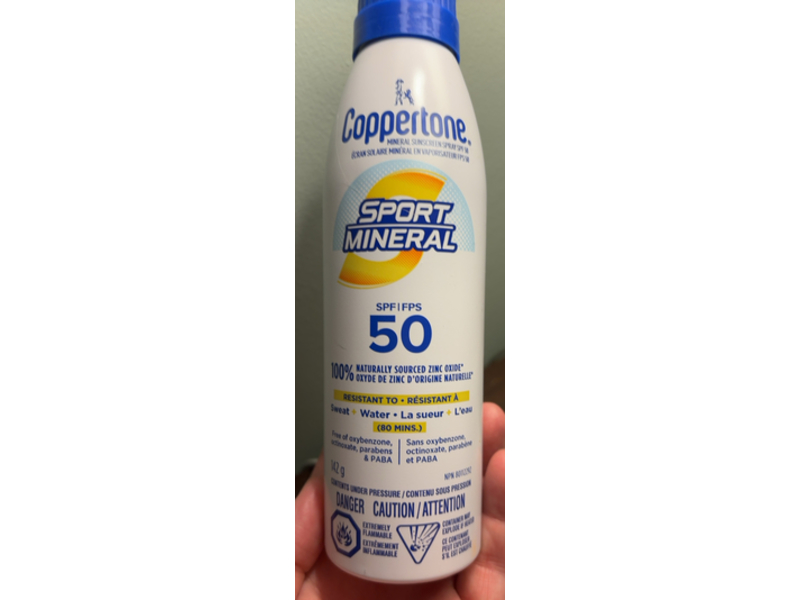Coppertone Sport Mineral Sunscreen Spray, SPF 50, 142 g