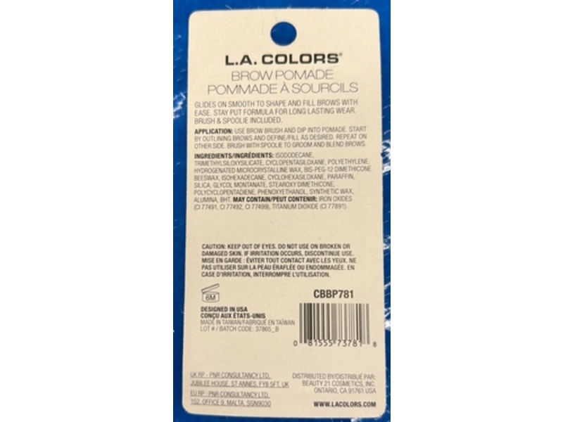 L.A. Colors Browie Wowie Brow Pomade, Soft Brown, 0.11 oz/3 g