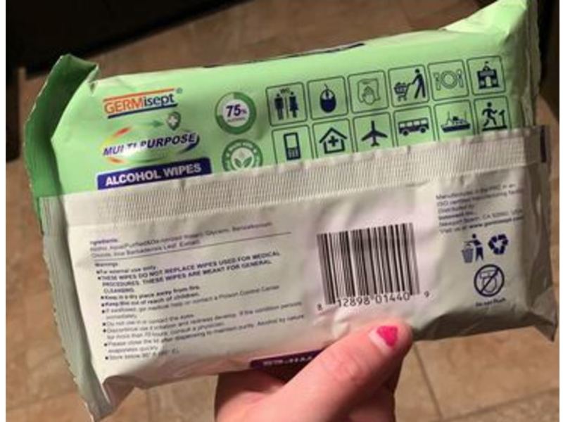 Germisept Multi-Purpose Alcohol Wipes, 50 Count
