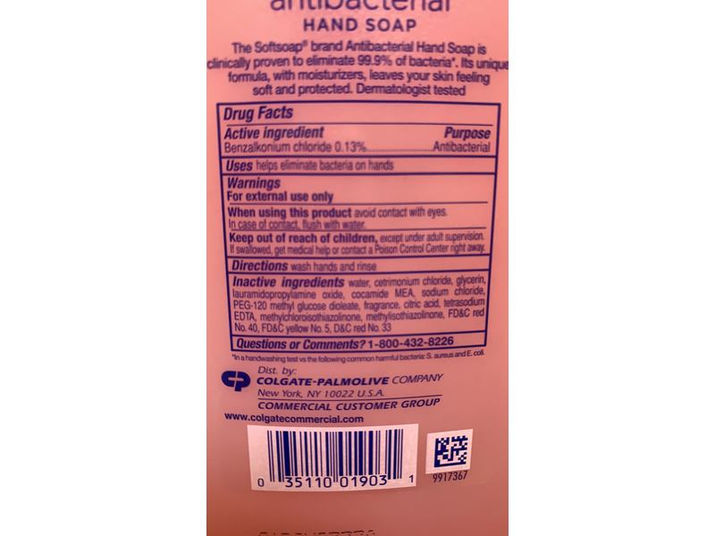 Softsoap Antibacterial Hand Soap, Crip Clean, 3.78 L